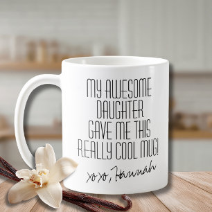 Taza De Café Para mamá divertido en blanco y negro de hija