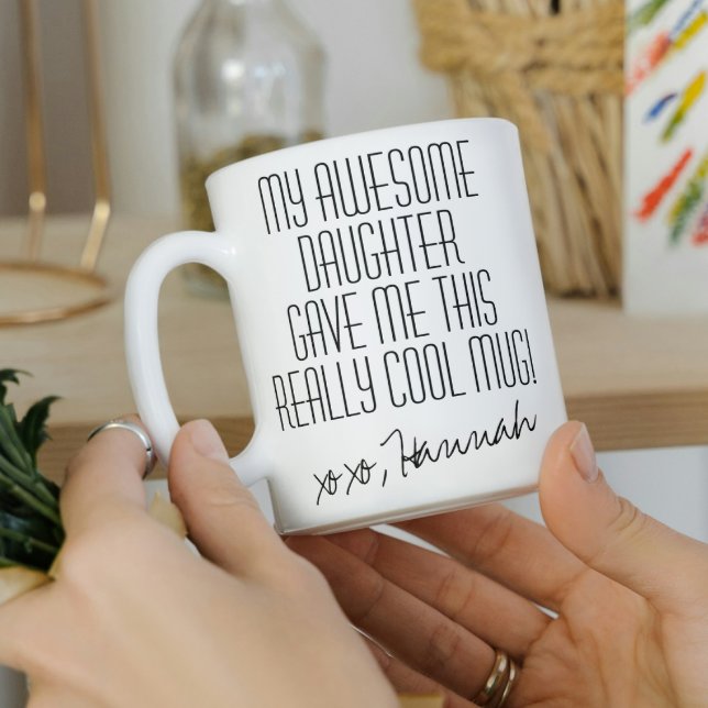 Taza De Café Para mamá divertido en blanco y negro de hija (Subido por el creador)