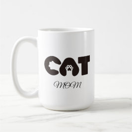 Taza de café para mamá gata – Pow lindo con letra