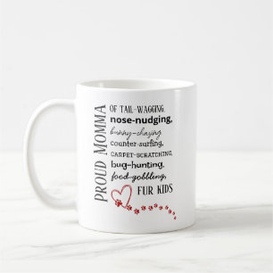 Taza de café para mamá orgullosa de gato y perro