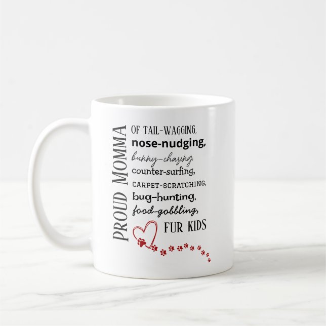 Taza de café para mamá orgullosa de gato y perro (Izquierda)