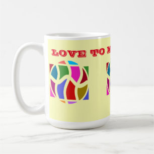 Taza De Café Para mensajes de colores crema de arte de Mamá y p