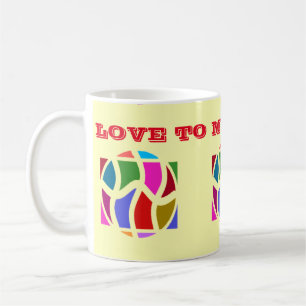 Taza De Café Para mensajes de colores crema de arte de Mamá y p