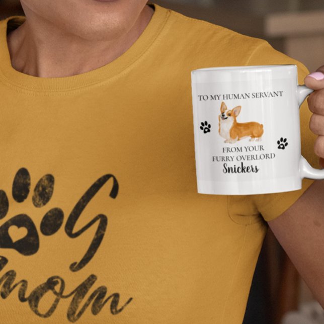 Taza De Café Para mi sirviente humano Regalo de perro divertido (Subido por el creador)