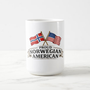 Taza de café para orgulloso noruego americano