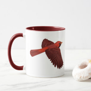 Taza de café para pájaros "Cardenales en la natura