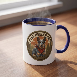 Taza de café para papá Blue Heeler | Regalo para p