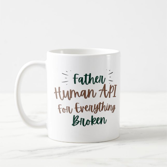 Taza de café para papá divertida API humana de TI (Izquierda)