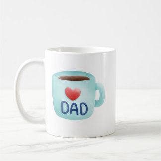 Taza de café para papá PNG acuarela | Taza del Día