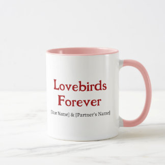 Taza de café para parejas personalizada Lovebirds