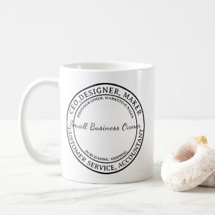 Taza de café para pequeñas empresas con letra mode