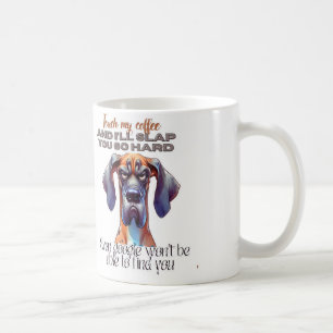 Taza de café para perro feroz – Divertido "Toca mi