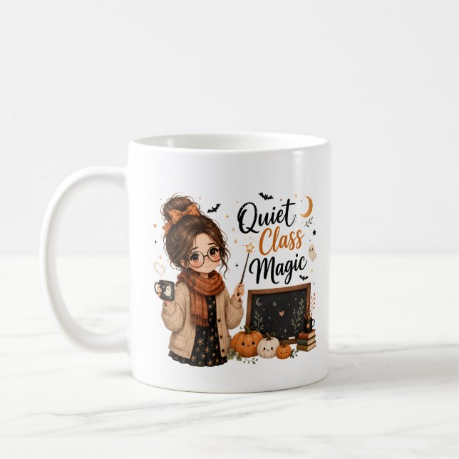 Taza de café para profesores de Halloween con magi (Izquierda)