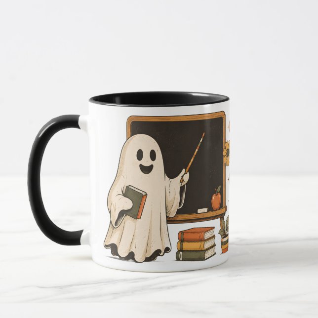 Taza de café para profesores de Halloween Era de P (Izquierda)