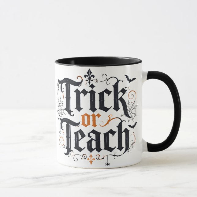 Taza de café para profesores de Halloween 'Truco o (Derecha)