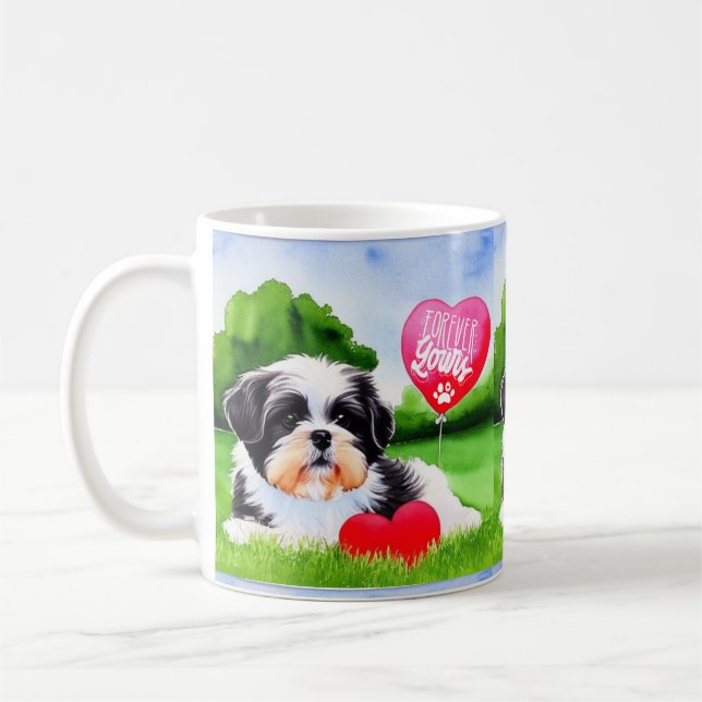 Taza De Café Para siempre acuarela Shih Tzu (Izquierda)