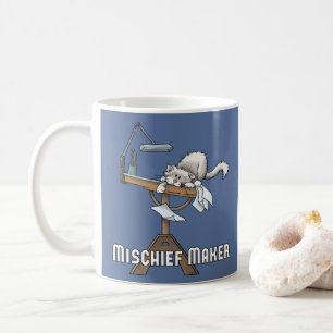 Taza de café para traviesa gata blanca