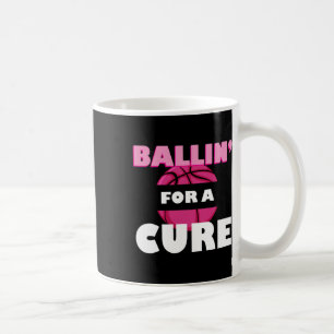 Taza De Café Para Un Baloncesto De Cáncer De Mama Conciencia De