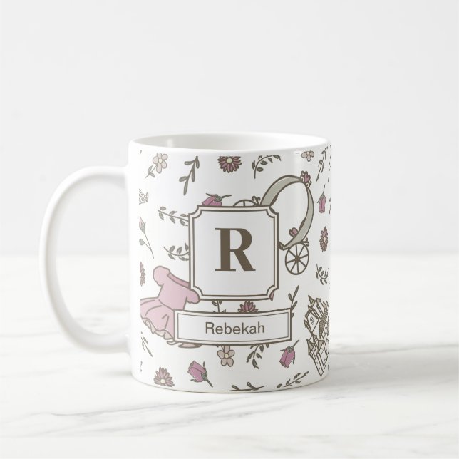 Taza De Café Para un monograma de princesa (Izquierda)