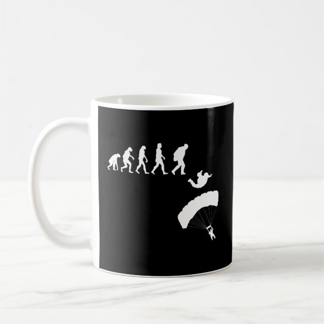 Taza De Café Paracaídas de la Evolución del Skydiving (Izquierda)