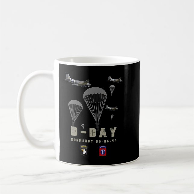 Taza De Café Paracaidistas de EEUU D-Day WII Normandía 82nd 1 (Izquierda)