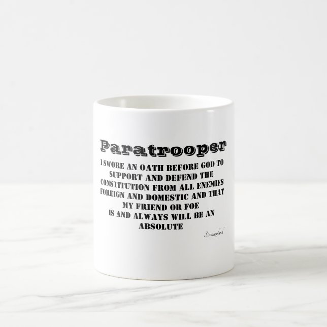Taza De Café Paracaioper juramento tazón de café (Centro)