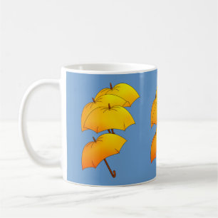 Taza De Café Paraguas amarillo flotante