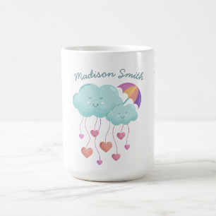 Taza De Café Paraguas coloridos con nubes cúpulas