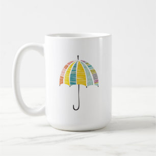 Taza De Café Paraguas coloridos - Día lluvioso brillante y lumi