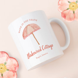 Taza De Café Paraguas de Acuarela Vacaciones Tropicales Casa de