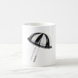 Taza De Café Paraguas Lluvia Blanco Negro