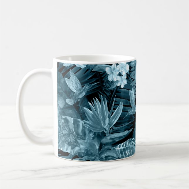 Taza De Café Paraíso de Acuarela Tropical: Floración de la Jung (Izquierda)