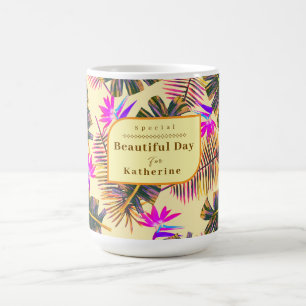 Taza De Café Paraíso de Palm Amarillo