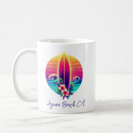 Taza De Café Paraíso de Surfboard Sunset