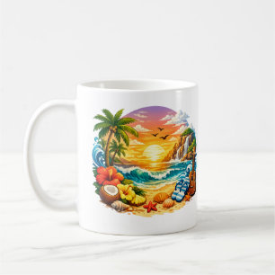 Taza De Café Paraíso en el Atardecer