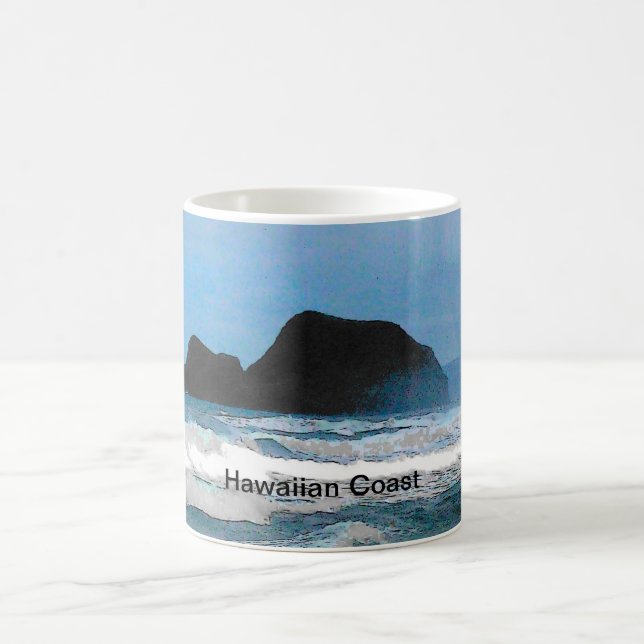 Taza De Café Paraíso tropical de la isla costera de Hawái (Centro)