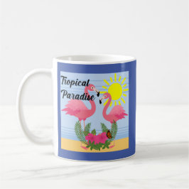 Taza De Café Paraíso tropical Flamingo rosa - Mug clásico