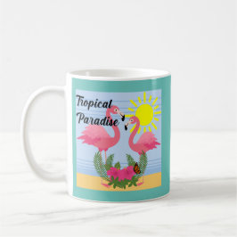 Taza De Café Paraíso tropical Flamingo rosa - Mug clásico