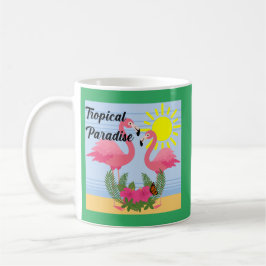 Taza De Café Paraíso tropical Flamingo rosa - Mug clásico
