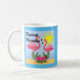 Taza De Café Paraíso tropical Flamingo rosa - Mug clásico