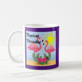 Taza De Café Paraíso tropical Flamingo rosa - Mug clásico