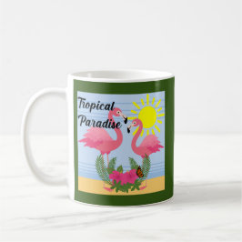 Taza De Café Paraíso tropical Flamingo rosa - Mug clásico