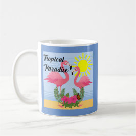 Taza De Café Paraíso tropical Flamingo rosa - Mug clásico