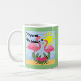 Taza De Café Paraíso tropical Flamingo rosa - Mug clásico