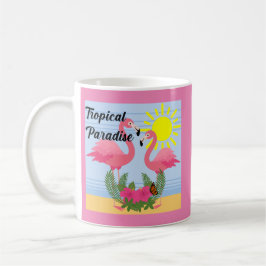 Taza De Café Paraíso tropical Flamingo rosa - Mug clásico