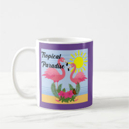 Taza De Café Paraíso tropical Flamingo rosa - Mug clásico