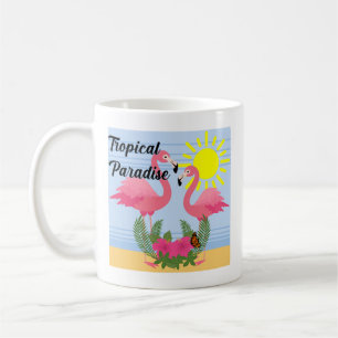 Taza De Café Paraíso tropical Flamingo rosa - Mug clásico