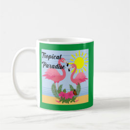 Taza De Café Paraíso tropical Flamingo rosa - Mug clásico