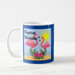 Taza De Café Paraíso tropical Flamingo rosa - Mug clásico