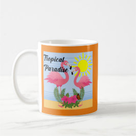 Taza De Café Paraíso tropical Flamingo rosa - Mug clásico